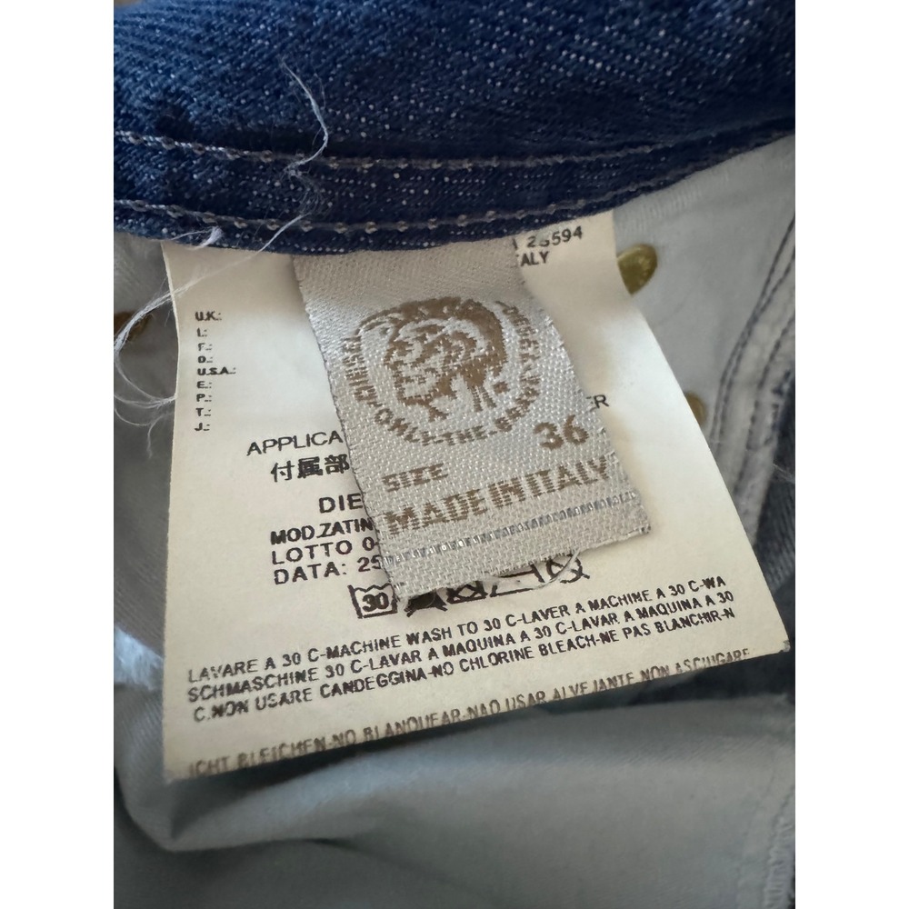 Diesel Zatiny 008AT Mens Bootcut Jeans Blue Wash 36x32 Made in Italy Button Fly - Picture 8 of 10